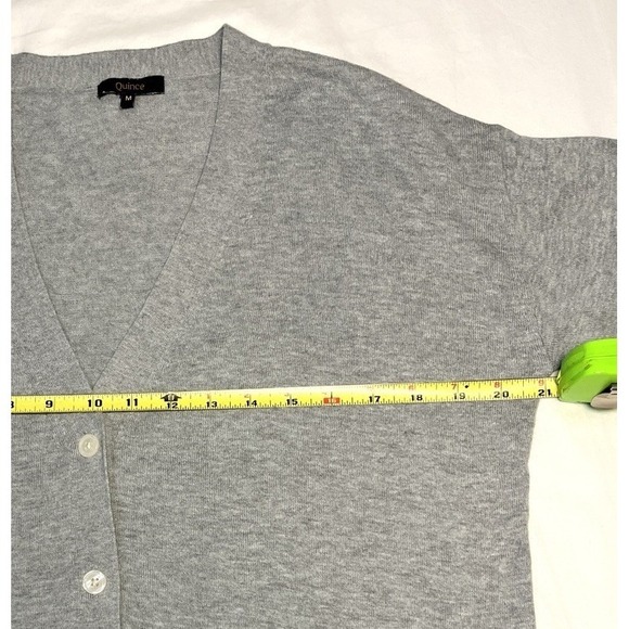 QUINCE Lightweight Cotton Cashmere Cardigan Sweater Set Gray Womens M Minimalist - Picture 9 of 16